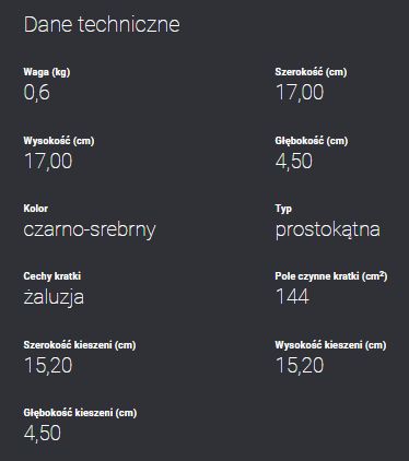 Kratka wentylacyjna czarno-srebrna z żaluzją 17x17 kominkowa dane techniczne.jpg