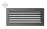 Kratka wentylacyjna czarno-srebrna z żaluzją 17x37