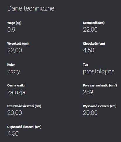 Kratka kominkowa pozłacana z żaluzją 22x22 dane techniczne.jpg