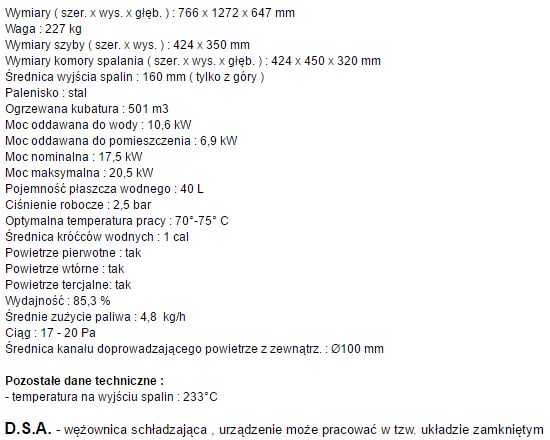 piec wolnostojący La Nordica Norma S Evo Idro DSA dane techniczne.jpg