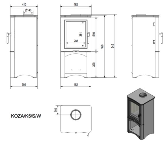 KOZA K5 STAL z wnęką na drewno wymiary.jpg